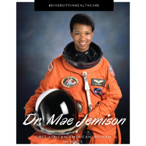 Dr. Mae Jemison in space suit