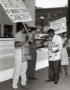 picketing against segregation (July 1960)