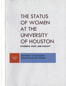 title page of "The Status of Women at the University of Houston," October 2007