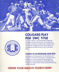 promotional material for the 1976 football season, from the Athletic Department Records, UH Special Collections