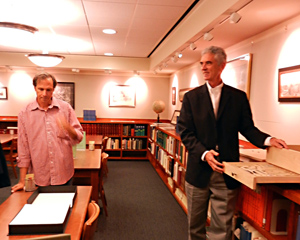 The Art Guys revisit The Codex of the Statue of the Four Lies in the Special Collections Reading Room