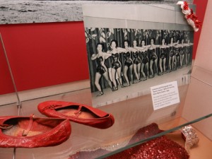 From the exhibit:  Costume and Photograph from “Devil’s Dance,” Beta Chi Sorority, Silver Moon Saloon. 1954