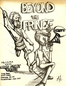 poster from Beyond the Fringe, one of Main Street Theater's earliest productions