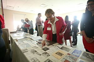 Bauer alumni and guests enjoying artifacts from the University Archives