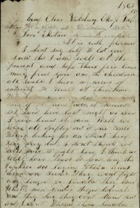 "... I don't think we will have to fight here.  I think we will have peace before long..." (from M.L. Calk's letter home, prior to the Siege of Vicksburg)