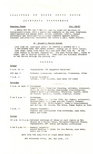 agenda for the "Coalition of Grass Roots Women Alternate Conference" (1977, Marjorie Randal National Women’s Conference Collection)