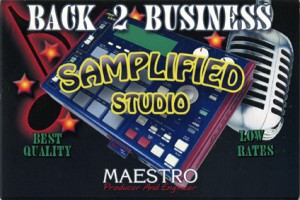 promotional card from the Samplified Digital Recording Studios Records