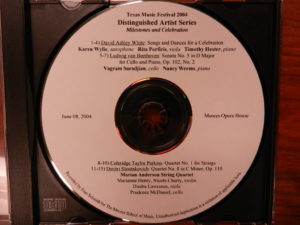 Texas Music Festival Orchestra concert recording, June 8, 2004