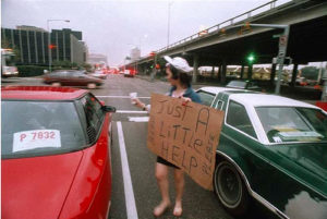 Judy Pruitt at 18 years old, under the Pierce Elevated, Christmas week 1988.