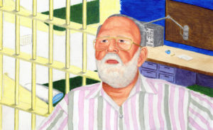 Detail from a painting of Ray Hill, from the Ray Hill Papers
